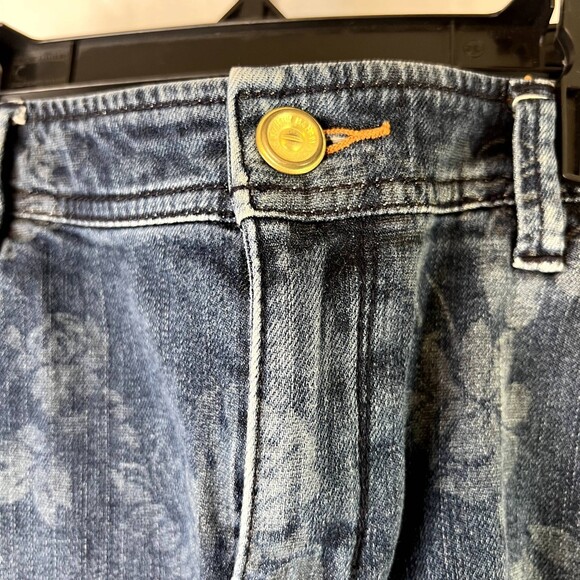 Tommy Bahama Stenciled Denim Blue Jean Skirt Women's Size 10 Boho Cottage - Picture 8 of 9